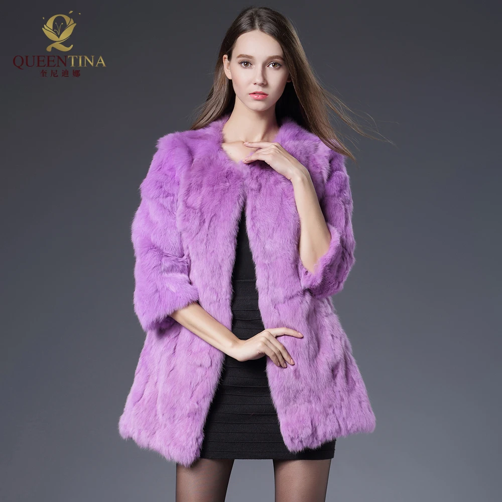 Новое Женское пальто из натурального кроличьего меха, куртки из натурального меха, женская модная верхняя одежда высокого качества, зимние теплые пальто из натурального кроличьего меха