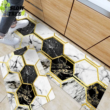 

Slow Tree Modern Kitchen Mat Home Wear-resistant Anti-slip Bathroom Carpet Waterproof Oil-proof Rectangle Doormat PVC Leatherrug