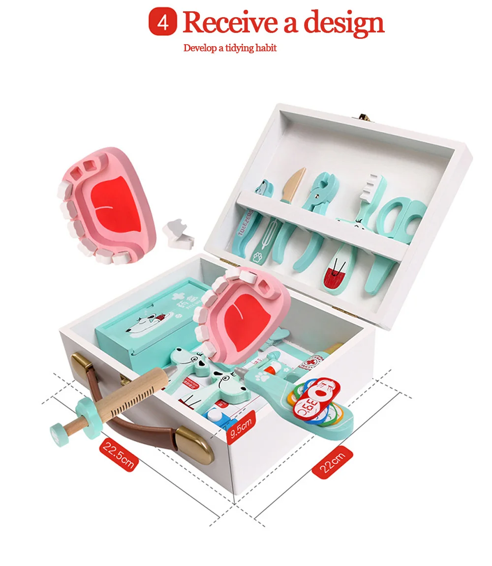 Детские игрушки забавная игра реальная жизнь Косплей доктора игра портативная медицинская коробка ролевые игровой набор «Доктор» деревянная игрушка для детей