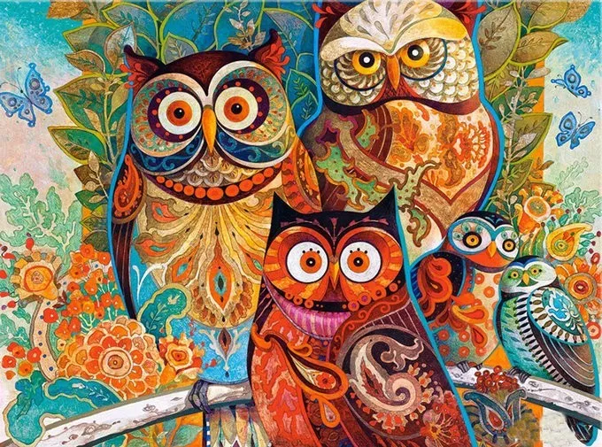 

Diamond embroidery 5D DIY Diamond Painting owl Animal Mosaic round Square Rhinestone Embroidery Child Puzzle Cross Stitch Gifts