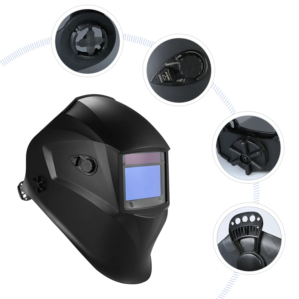 

Solar Welding Mask Power Auto Darkening Filter Welding Helmet TIG MIG with Adjustable Headband 4 Optical Sensors