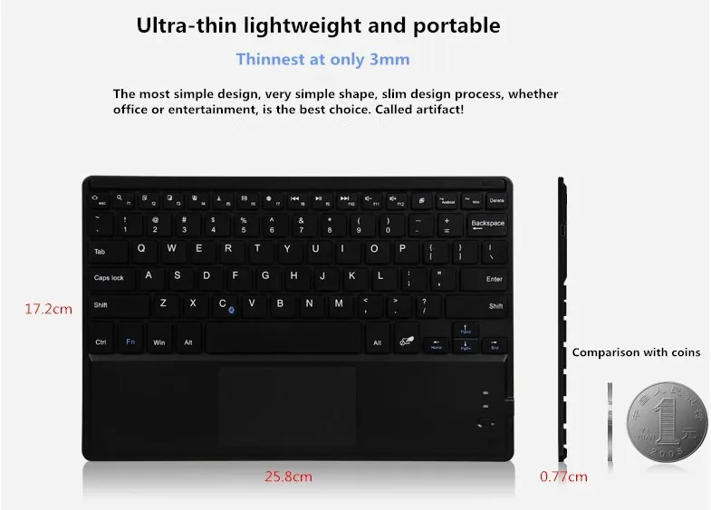 Novo painel de toque caso teclado bluetooth