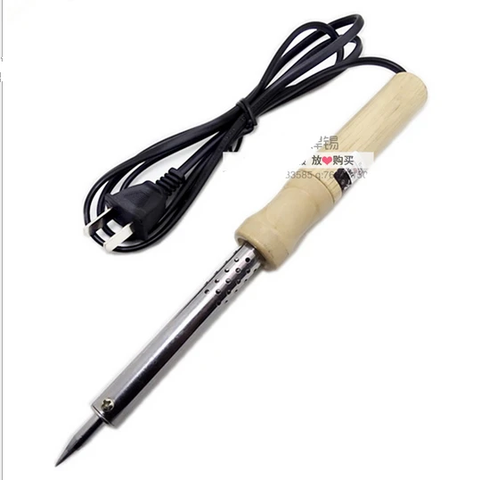 

Two Hole Plug 220V 40W Wood Handle Electric Iron Weld Welding Soldering Iron Tool England Stock