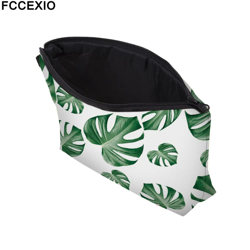 FCCEXIO новая 3D косметичка с принтом сумки с тропическими листьями узор милые косметические сумки для путешествий дамская сумка женская косметичка