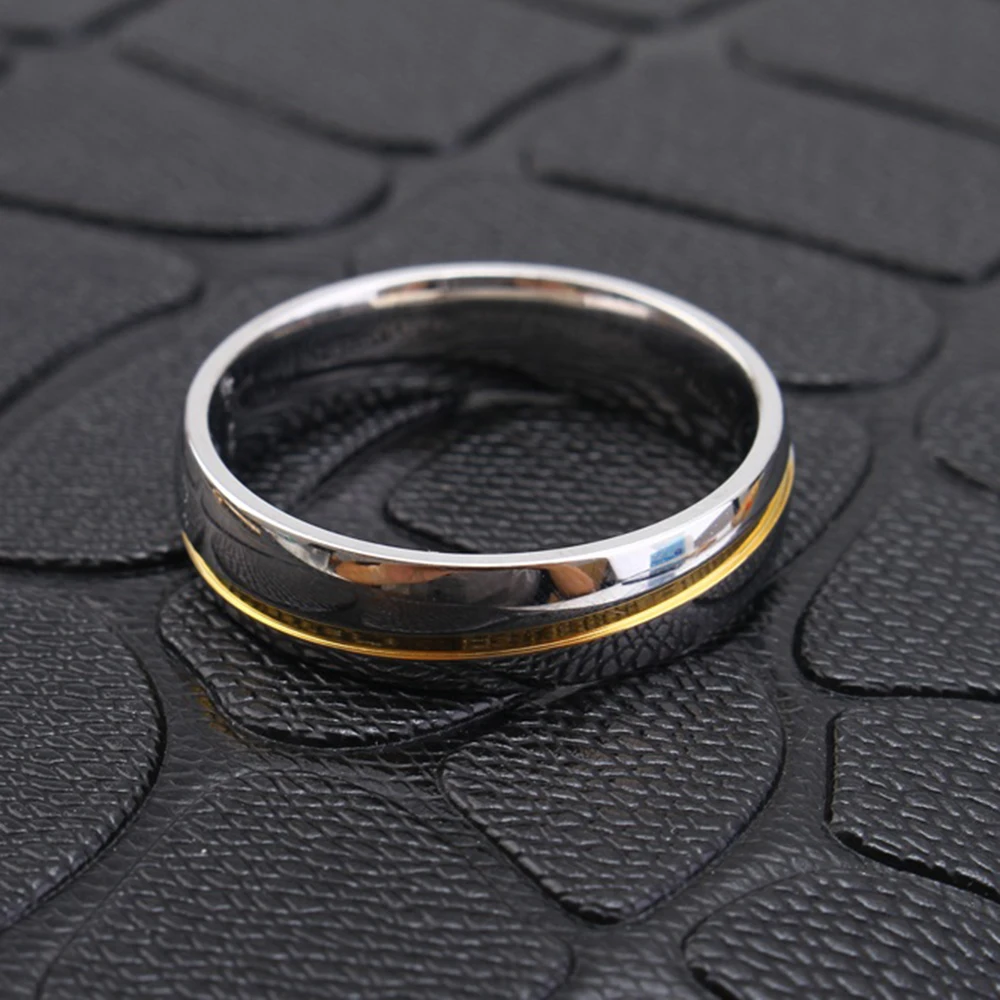 Silver Cubic Zirconia Wedding Rings Stainless Steel Anniversary Couple Rings For Lover's Jewelry