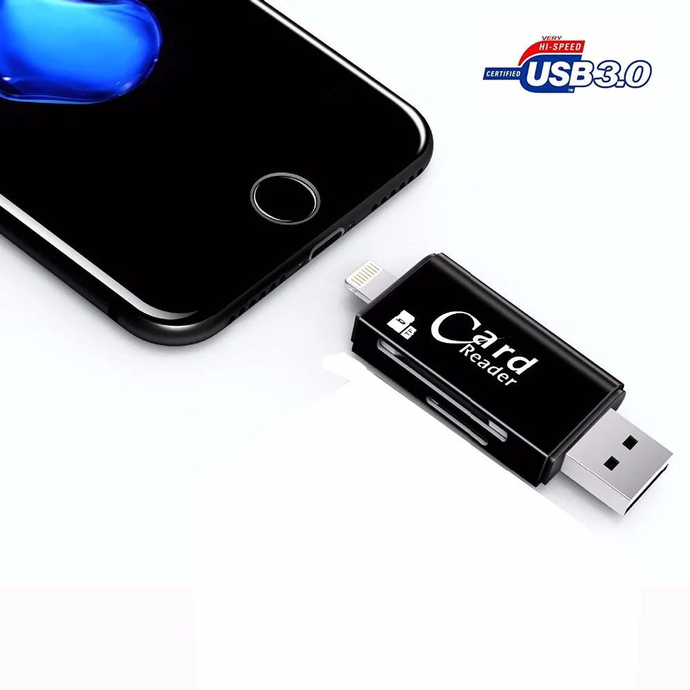 3 in 1 USB 3.0 Portable Card Reader i Flash Drive Micro SD Memory Card ...