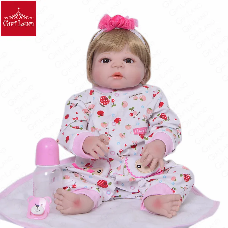 

Reborn Baby Doll Handmade Bonecas Fashion Doll Pink Princess Bebe Reborn Corpo De Silicone Inteiro Realista Gift Free Shipping