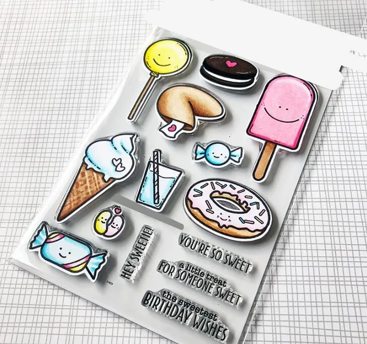 

cake Transparent Clear Silicone Stamp/Seal for DIY scrapbooking/photo album Decorative clear stamp sheets A1780
