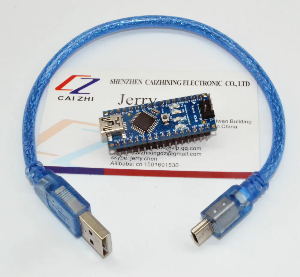 free shipping for Arduino Nano V3.0 controller ATMEGA328P ATMEGA328 original CH340 +USB cable