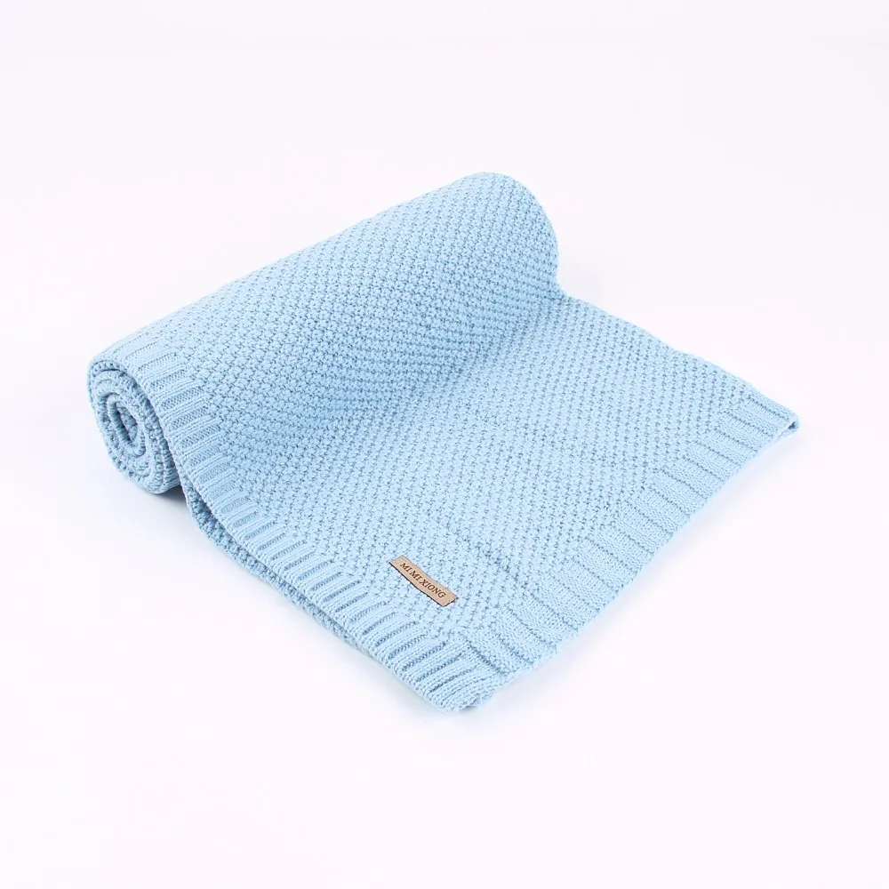 

Baby Blankets Solid Knitted Newborn Bebes Girls Swaddle Wrap Blanket Autumn Outerwear Toddler Boys Funny Quilt Sofa Basket Cover