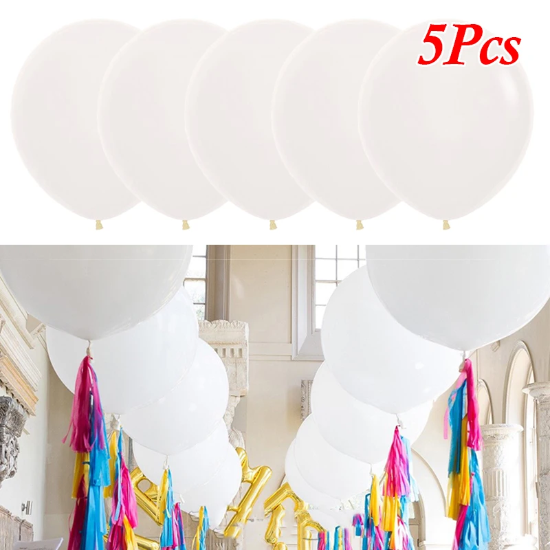 

5 Pcs Large Thick Latex Balloons Wedding Party Supply Festivals White Ornament