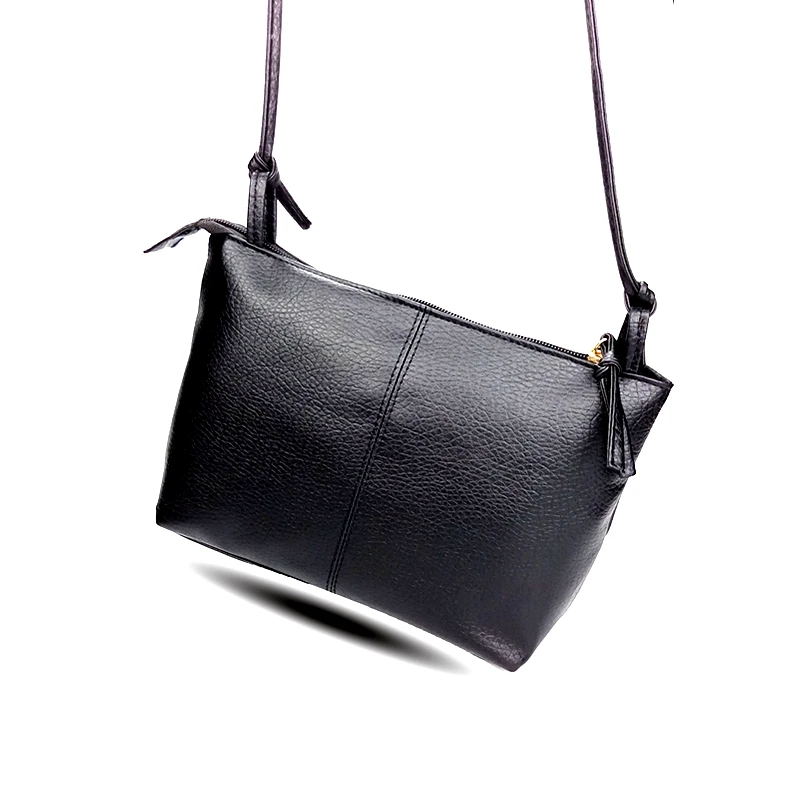 

2018 New Fashion Black Soild Small Women Messenger Bag Designer Handbags Girls Purses Leather Crossbody Brand Shoulder Hand
