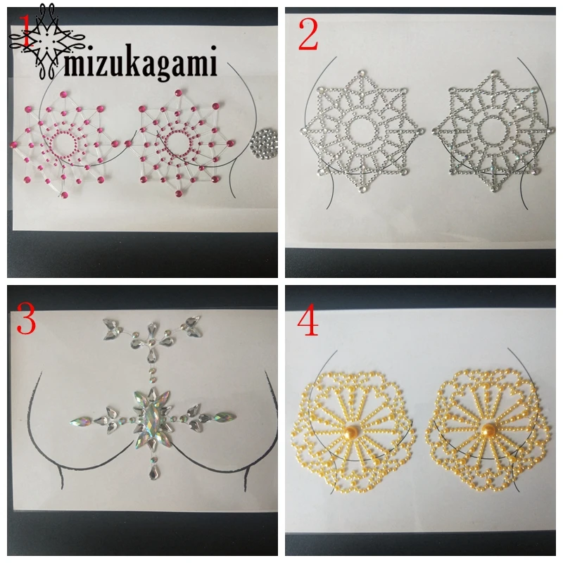 

Acrylic Resin Drill Stick Bindi Sticker Handpicked Bohemia And Tribal Style Nipple Jewels Chest Decor Sticker Dance Jewelry