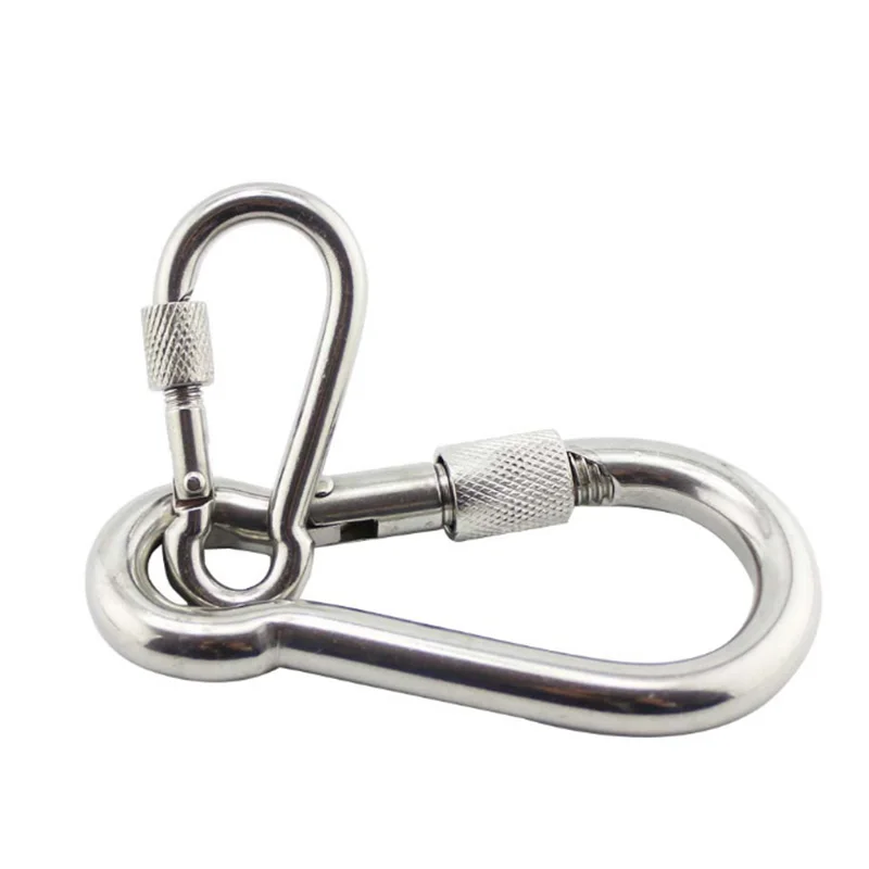 

5 pcs Nut Climbing Button Carabiner Spring Safety Buckle 316 Stainless steel Fast Lock Carabiner Survival Camping Hiking Hook