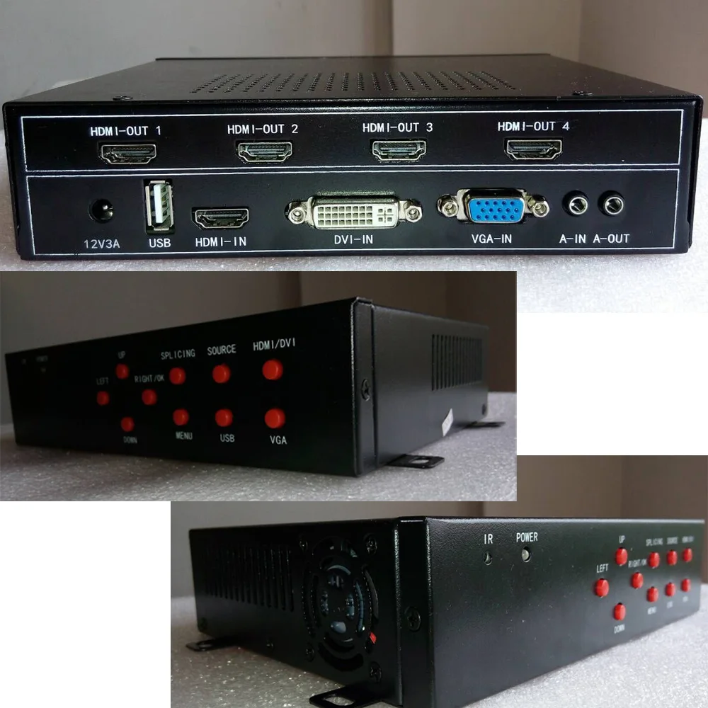 

DIY 2x2 tv video wall controller have hdmi output dvi vga hdmi input