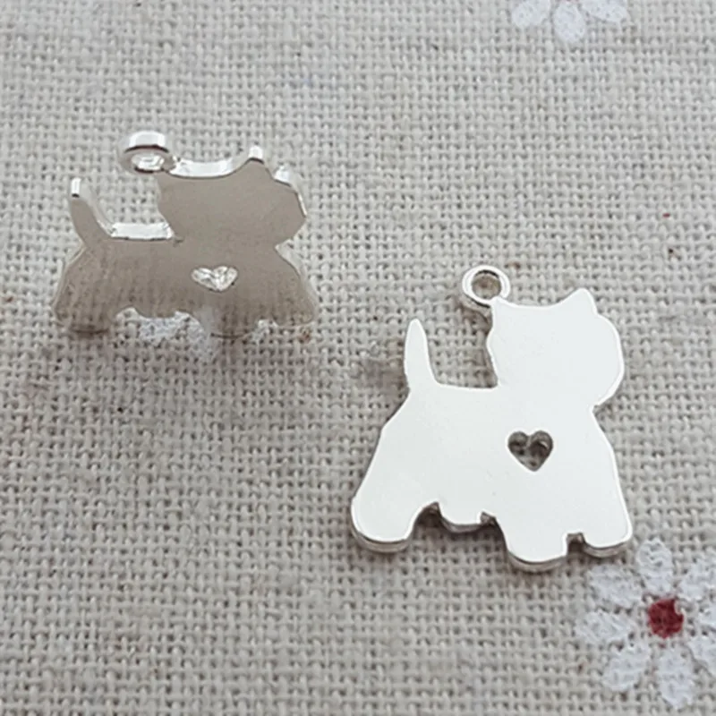 

50pcs/lot 17*21mm alloy metal gold silver color cute cat charms pendant accessories for bracelet DIY jewelry making