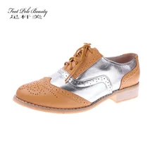 Женские туфли-оксфорды на плоской подошве; винтажные Брендовые женские повседневные Броги из натуральной кожи на шнуровке; женская обувь ручной работы; большие размеры 47