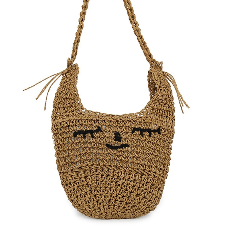 Тканая сумка женская сумка через плечо сумка-мессенджер Милая соломенная сумка модная пляжная сумка