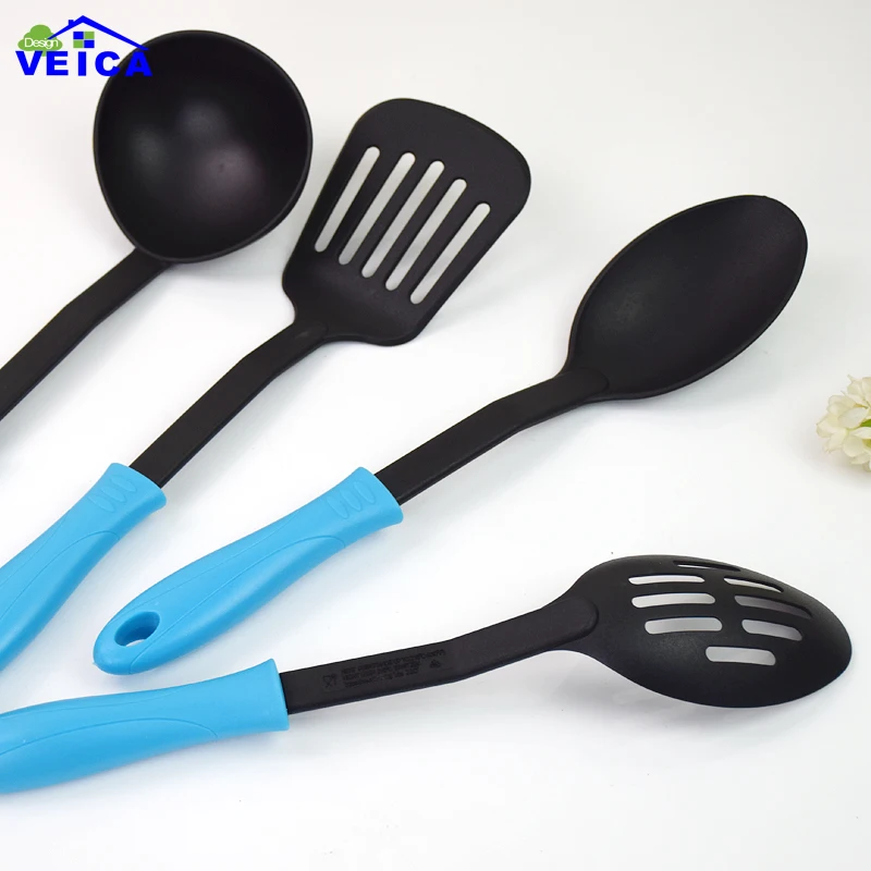 Cozinha 2018 Топ Модный пластиковый Ce/Eu Ciq Eec Fda Lfgb Sgs Colher De 4 шт. красный нейлоновый набор