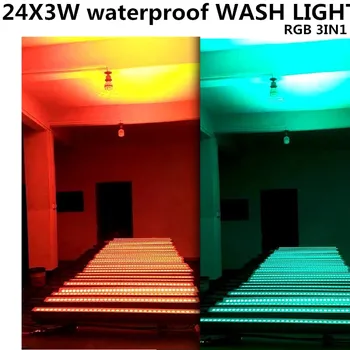 

24X3W Waterproof LED wash light RGB 3IN1 IP65 LED PAR DMX512 3/7CH disco light,professional dj equipment