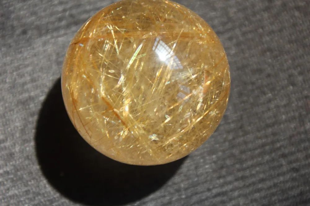

Natural rutilated quartz ball