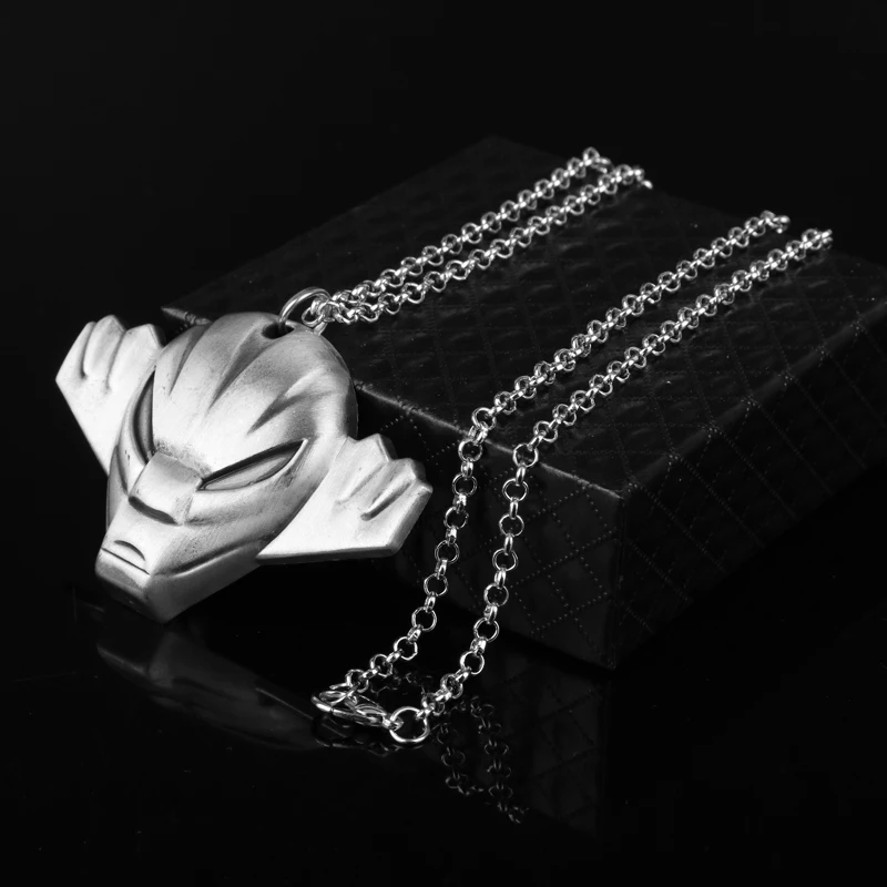 Аниме ювелирные изделия робот Kotetsu Jeeg Подвески в виде маски и ожерелья s Мужская Панк Длинная цепочка из звеньев ожерелье