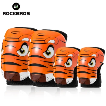 

ROCKBROS Cycling 4 pieces Children Elbow Pads Knee Pads EPS Breathable Kids Knee Pads Outdoor Sport Safety Child Arm Leg Protect