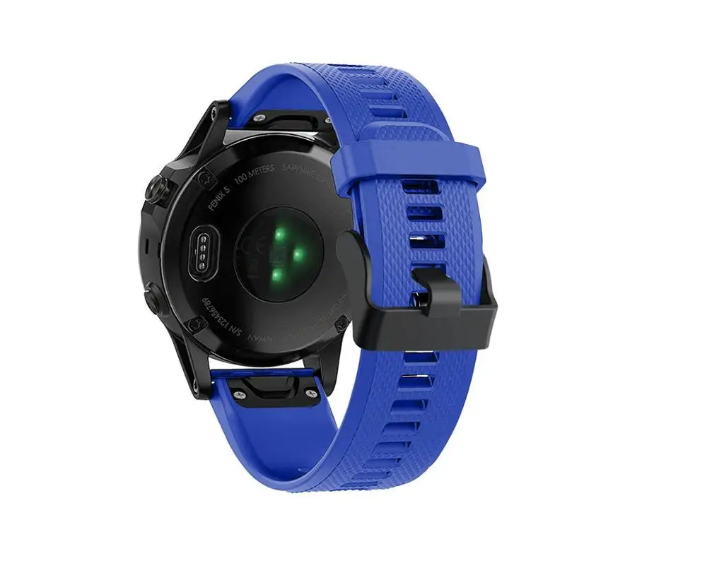 22 мм ремешок для часов Garmin Fenix 5/5 Plus/Quatix 5 Forerunner 935 Instinct Watch Quick Release силиконовый ремешок Easy fit ремешок - Цвет ремешка: Синий