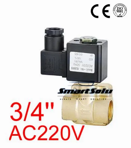 

Free shipping 3/4 inch DN20 16 BAR AC220V NC Electric Solenoid Diaphragm Valve MODEL 0927300,AIR,WATER,OIL,DIESEL