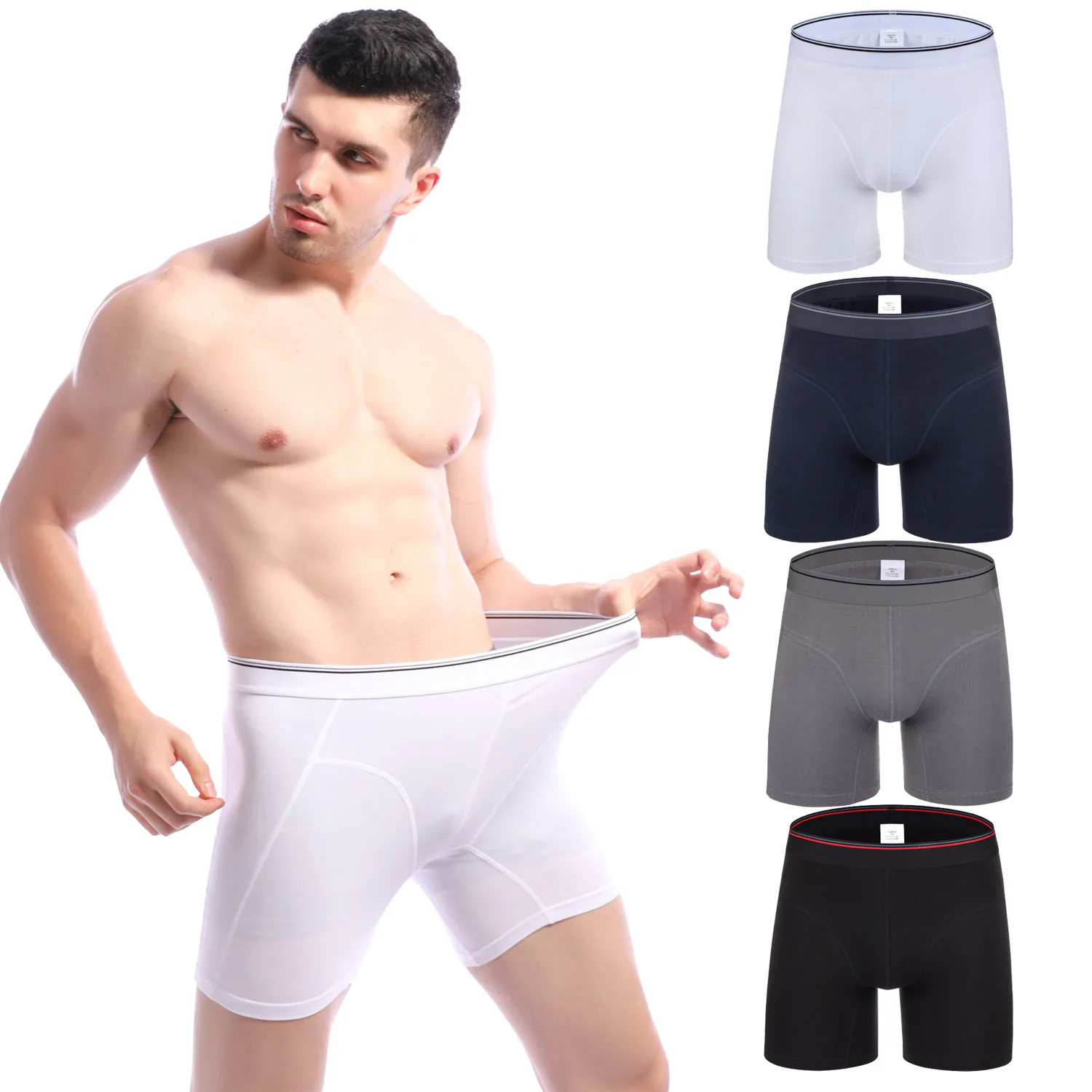 

Mens Boxers Tight Long Boxer Mens Bodybuilding Underpants Compression Ropa Interior Hombre Plus Size Boxer Shorts