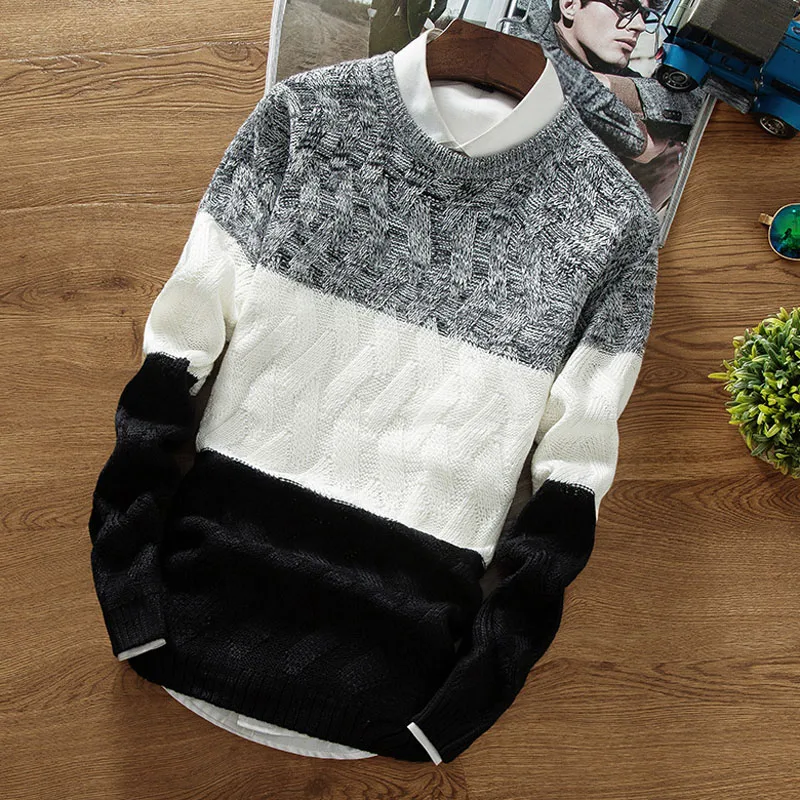 Men Sweater Thin 2019 New Arrival Autumn And Winter Patchwork Male Knitted Pullover Sweater Teenage Boys Korean Style M32 Men Sweater Thin 2019 New Arrival Autumn And Winter Patchwork Male Knitted Pullover Sweater Teenage Boys Korean Style M32