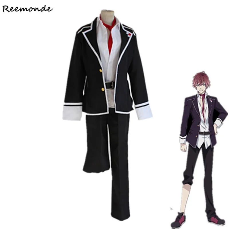 

Diabplik Lovers Sakamaki Ayato Cosplay Costumes Coat Jackets Pants Full Set Synthetic Wigs Hair For Men Boys School Uniform