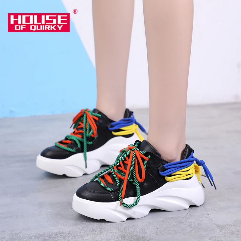 

Autumn Women Cross Straps Vulcanized Shoes Comfortable Round Head Platform Shoes Woman Flat Sneakers Shoes Ladies Running Shoes