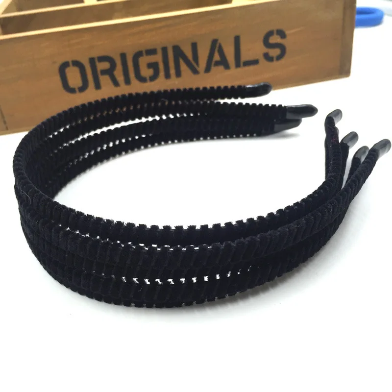 

AKWZMLY 5MM Black Women Hairbands Kids Fashion Hair Accessories for Girl Creative DIY Children Cloth Flannelette Headbands 4Pcs