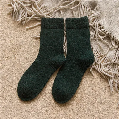 8 цветов, осенние и зимние новые женские носки, одноцветные шерстяные махровые носки, зимние толстые теплые шерстяные рождественские носки - Цвет: A1075-5