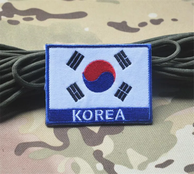 3 типа полная вышивка Южная Корея Флаг патч Рюкзак сумка Куртка нарукавная нашивка липучка - Цвет: C