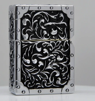 

3 color 6.7*4.5*2.5cm Heavy armor kerosene gold lighters rich Tang grass