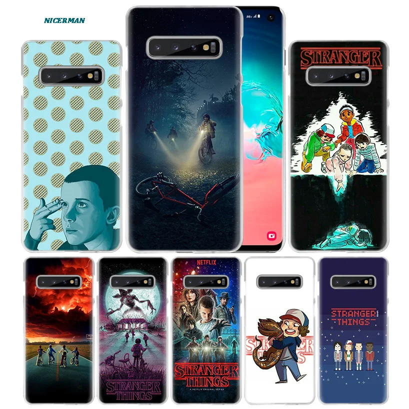 

Stranger Things Case for Samsung Galaxy S10 5G S10e S9 S8 M30 M20 M10 J4 J6 Plus J8 2018 Note 8 9 Clear Hard PC Phone Cover Capa