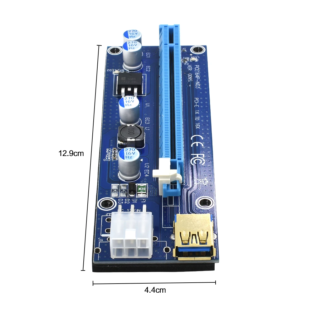 TISHRIC 2018 Golden VER009S PCI Express PCIE E Riser Card 009s Molex 6Pin к SATA 1X 16X USB 3 0 расширитель светодиодный