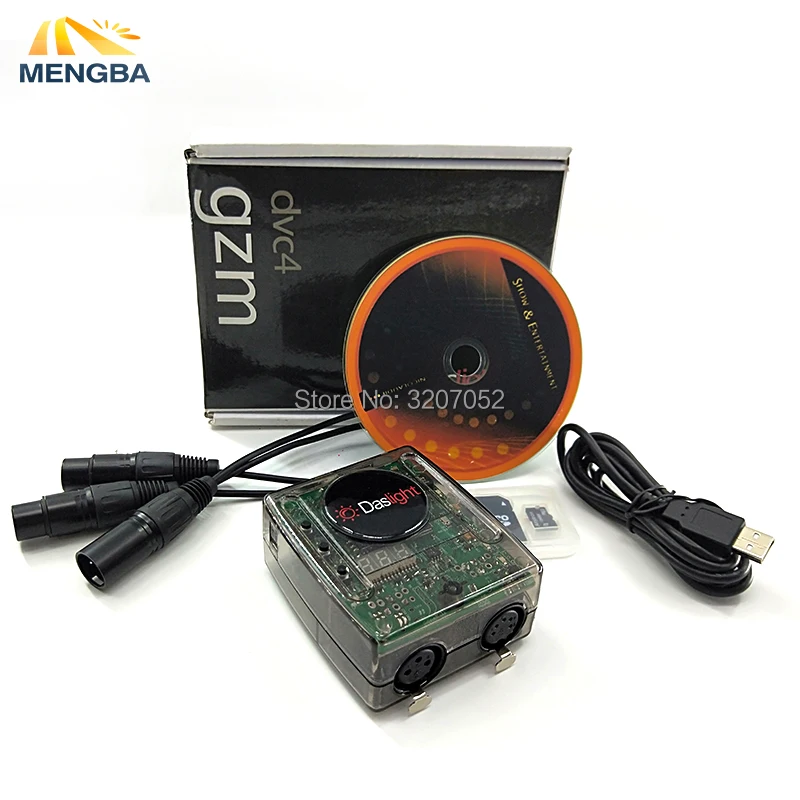 

New Daslight 4 Controller DMX USB Lighting Interface good for DJ KTV Party LED Lights Stage Lighting Stage controlling software