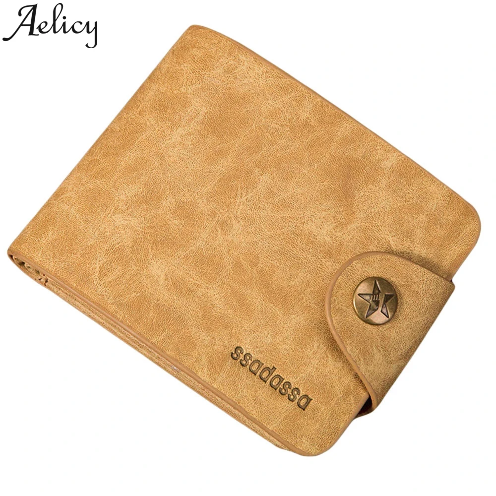 

Aelicy Simple Buckle Cross Section multi-card Wallet Leather Block anti-theft Wallets Ladies Travel Wallets Card Wallet Men