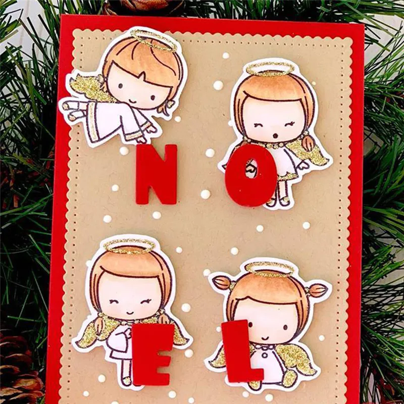 

GJCrafts Angels Clear Stamps and Dies for Craft Dies Scrapbooking Album Embossing Paper Die Cut Decor Stamps with Dies New 2019