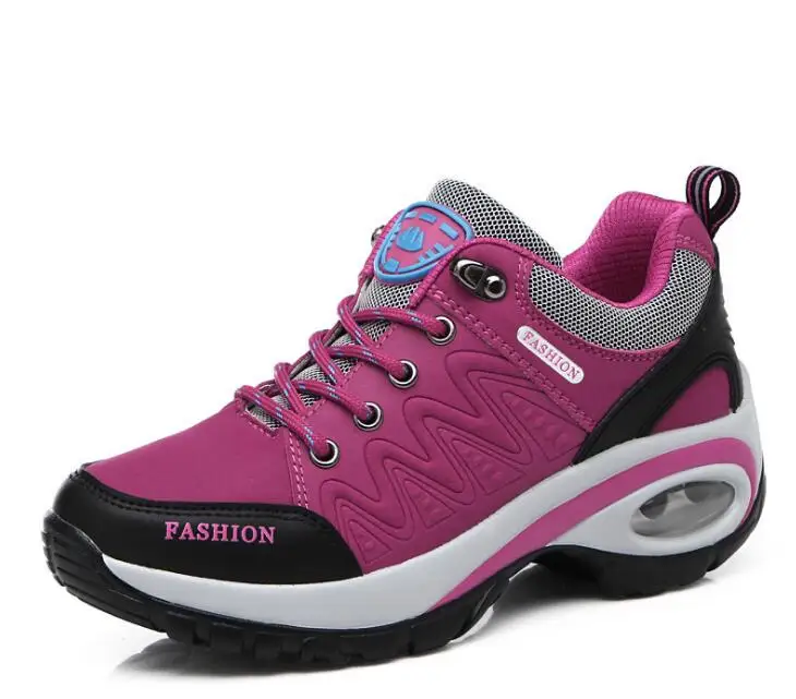 Akexiya; женская обувь для пешего туризма с воздушной амортизацией; водонепроницаемая кожаная спортивная обувь; обувь для альпинизма и рыбалки; женская прогулочная обувь - Цвет: 103-Rose