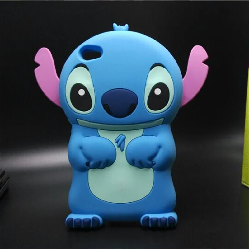 Новые прибытия 3D милый мультфильм мягкого силикона синий стежка телефон