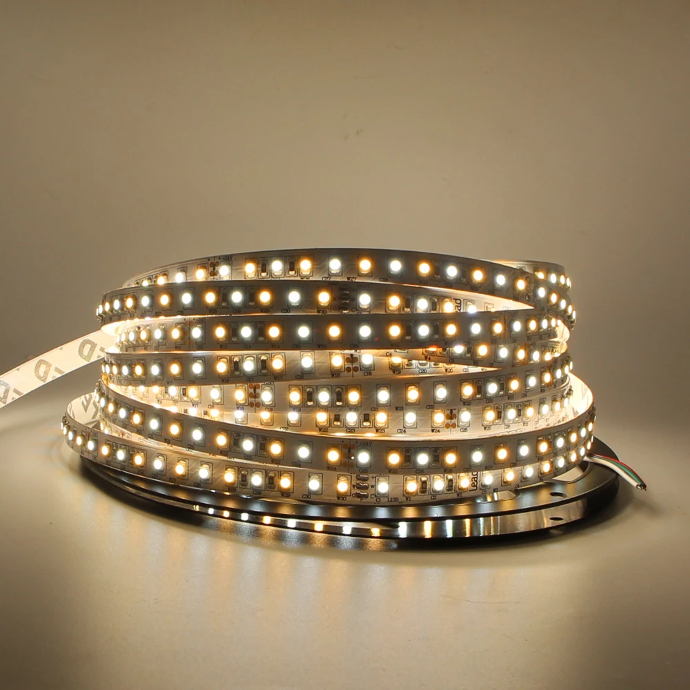 

5m 10m CCT LED Strip 24V Dimmable CRI>95 SMD 3528 LED WW CW LED Strip Light DC Warm Cool Color Adjust Flexible Tape Ribbon Light