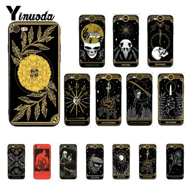 

Yinuoda Egypt mysterious Tarot Divination Novelty skull cool Phone Case Cover for iPhone 8 7 6 6S 6Plus X XS MAX 5 5S SE XR