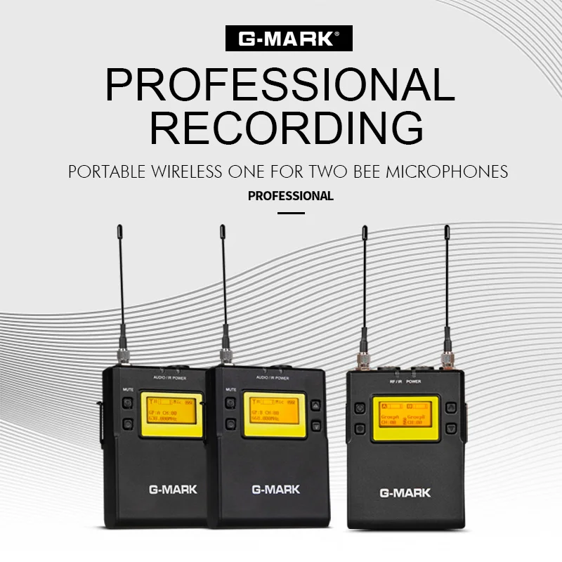 G MARK G3 Профессиональный UHF беспроводной микрофон двойной Lavalier Mic приемник