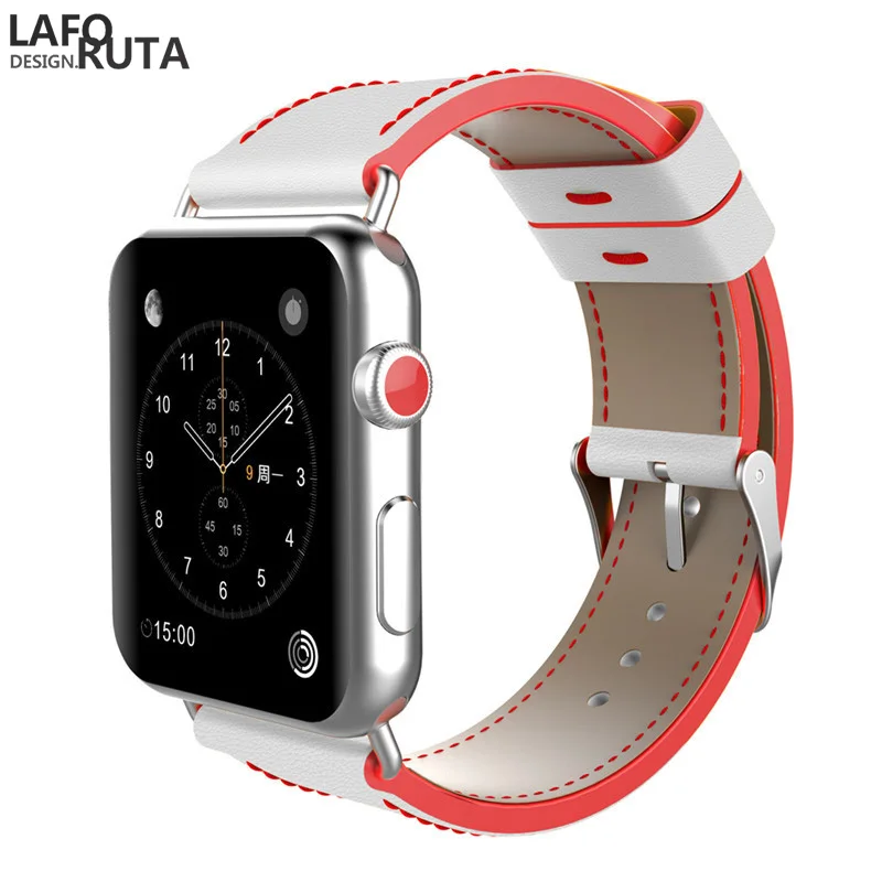 Laforuta качественный кожаный ремешок для часов Apple Watch Band 44 мм 42 40 38 iWatch Series 4 женщин и
