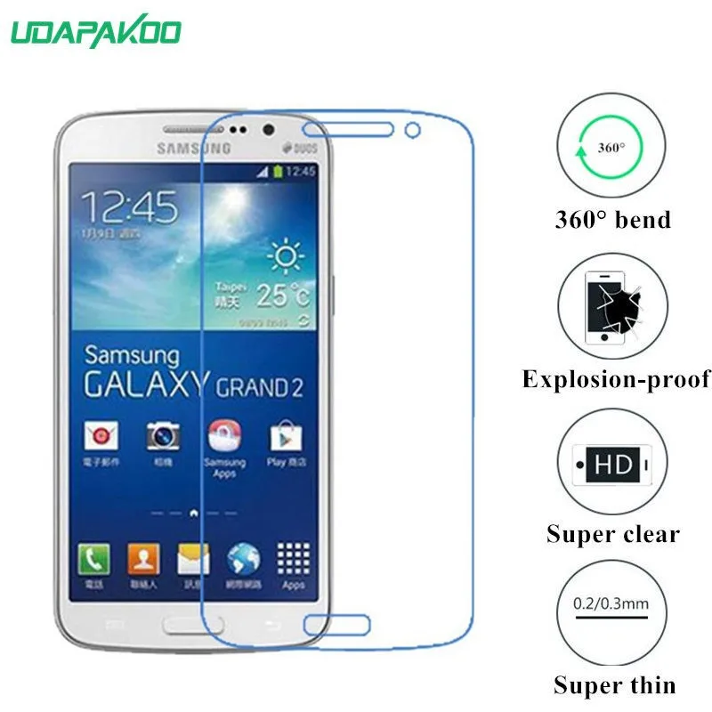 

udapakoo clear Tempered (soft glass) film for Samsung Galaxy Grand 2 Duos G7102 Nano Explosion-proof glass Screen Protector