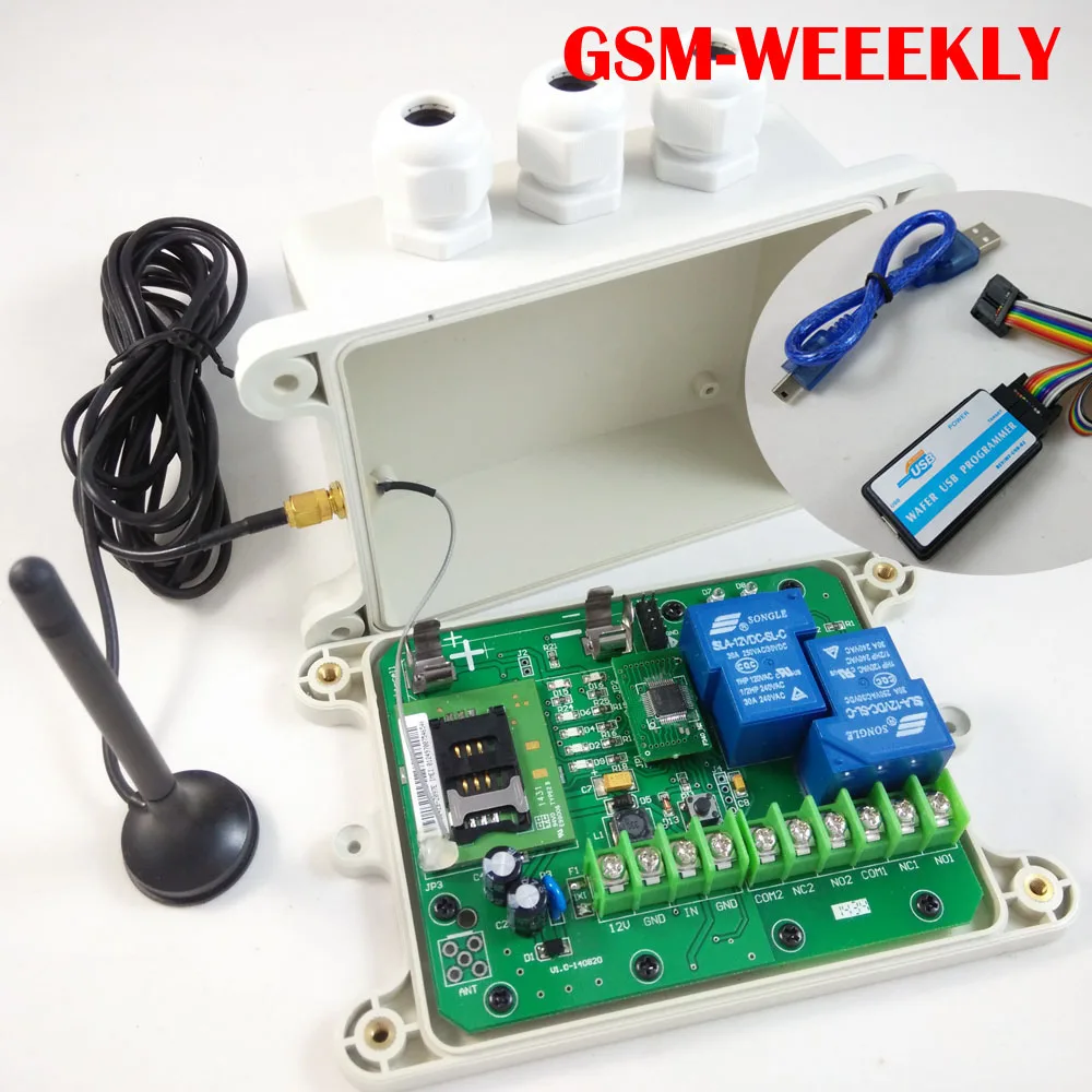

GSM Remote relay switch, 16 segment timer for automatically output working ( Battery on board for power off alarm)